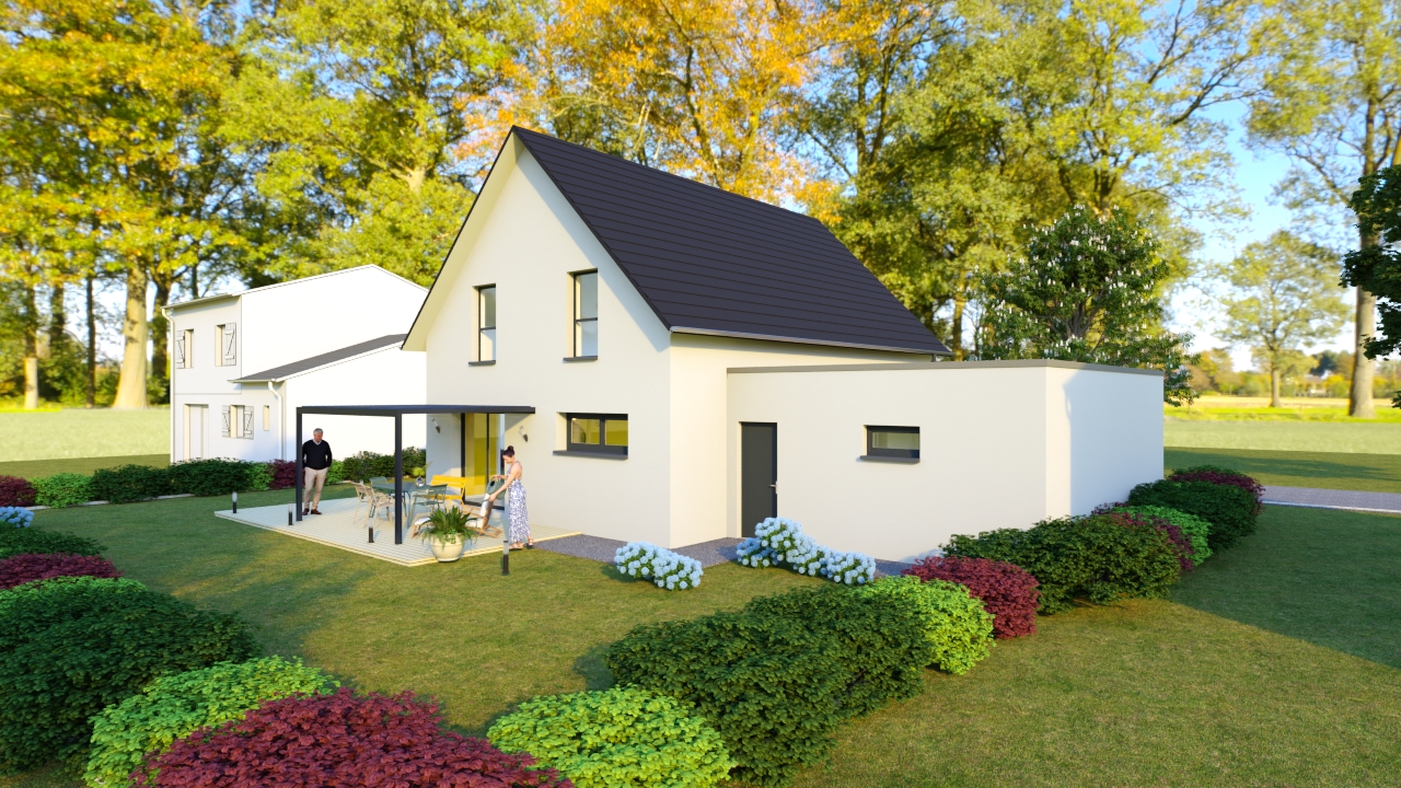 Maison avec pergolas