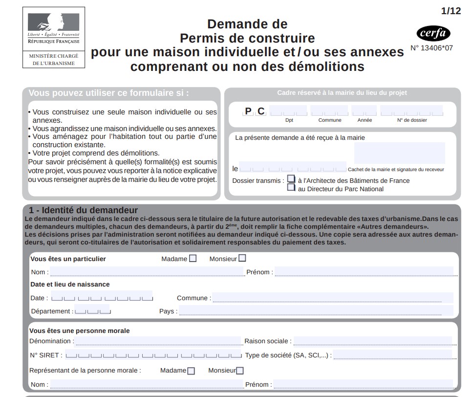 Exemple de permis de construire