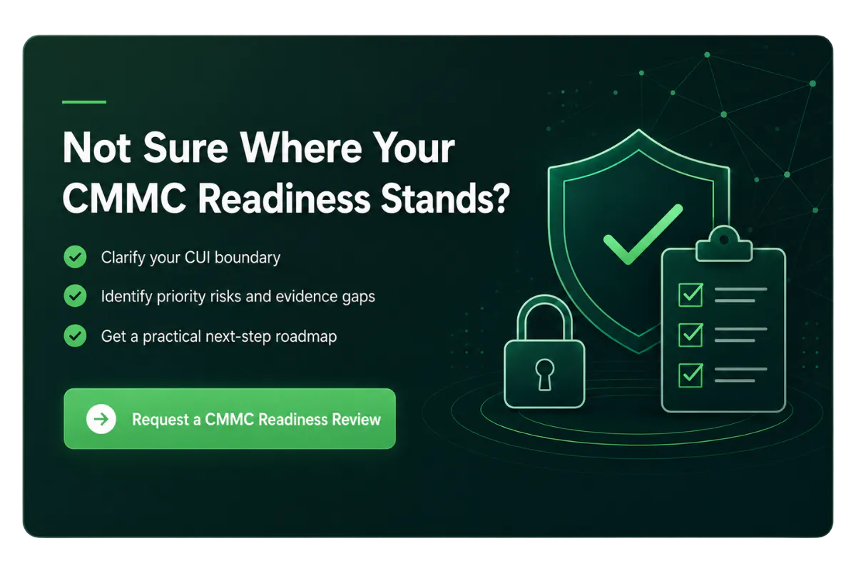 a call to action to request a CMMC Readiness Review from Site2