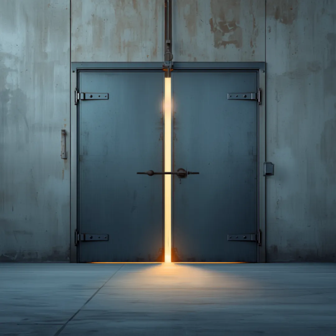 A steel security door holding back AI agents