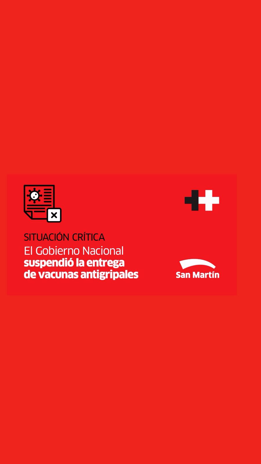 El Gobierno Nacional suspendió la entrega de vacunas antigripales