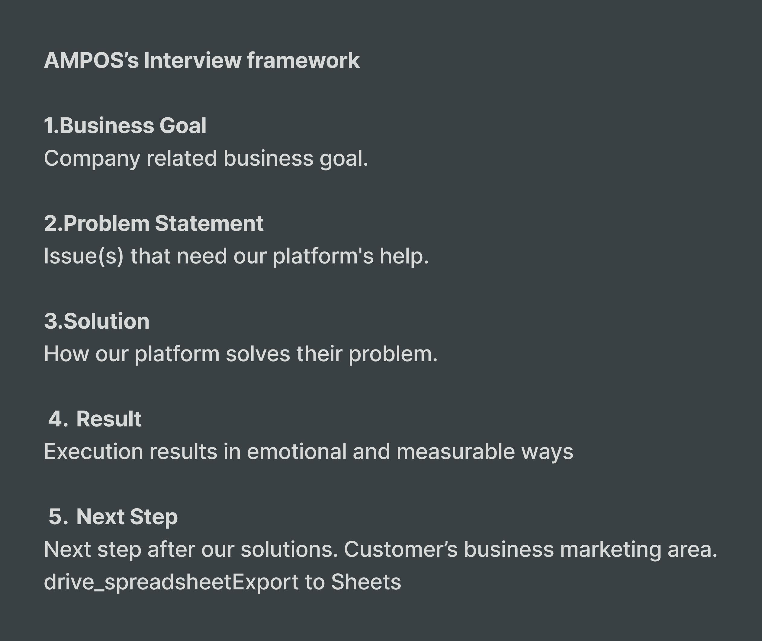 AMPOS's Interview Framework