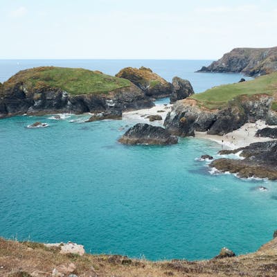 Kynance Cove - a striking beach with small tidal islands