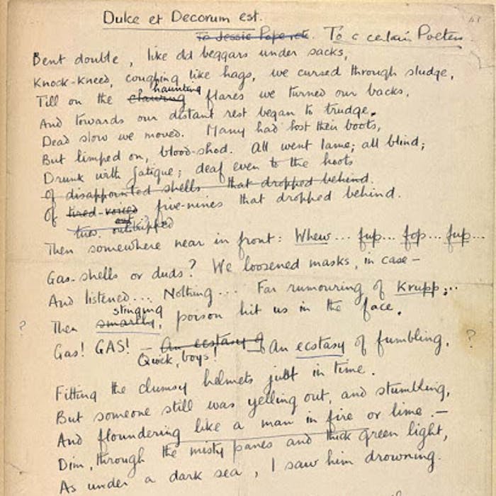 'Dulce et Decorum est' - a poem, and a harrowing account of World War I
