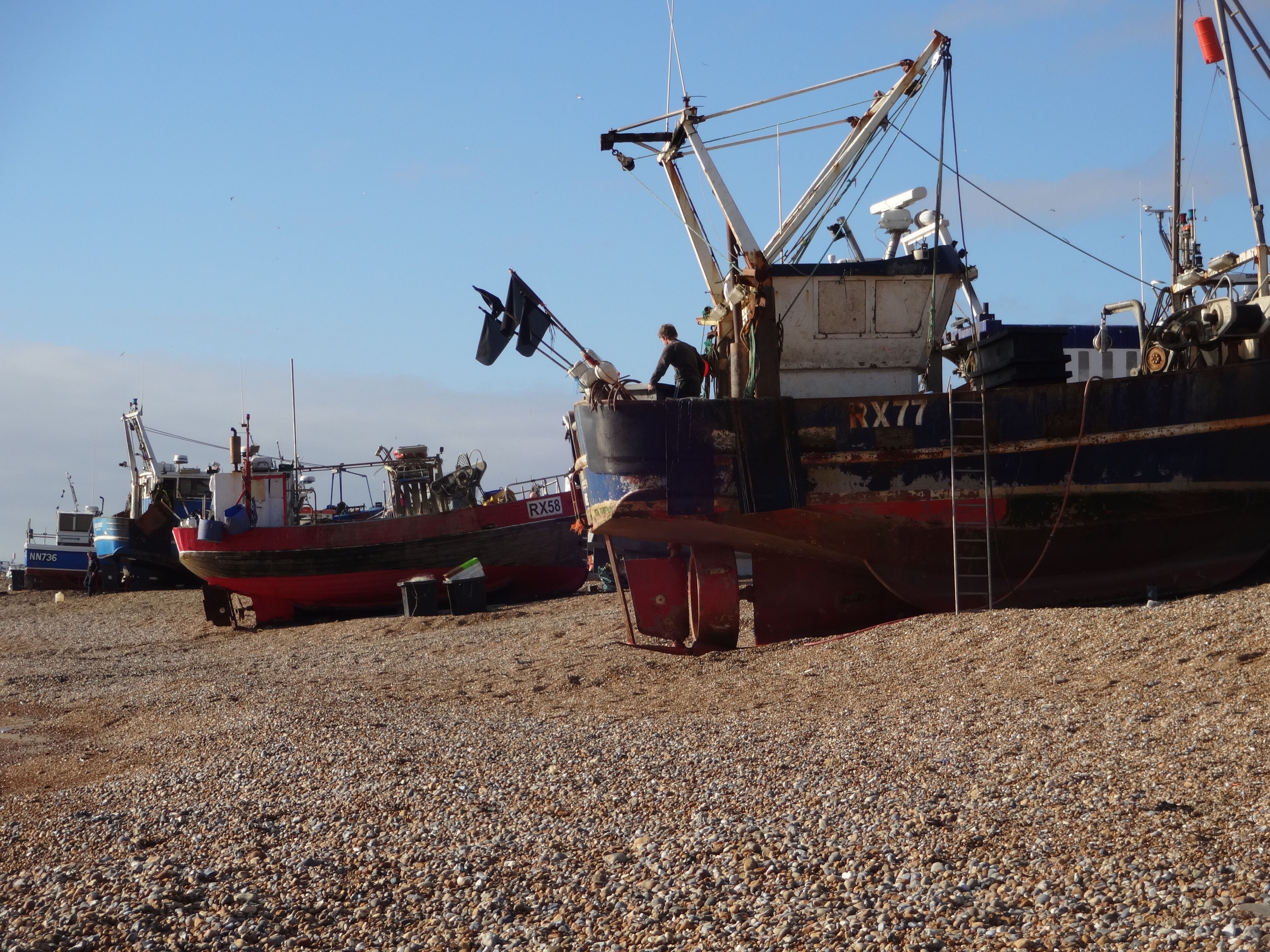 The fishing boats of Hastings largest beachlaunched fishing fleet in