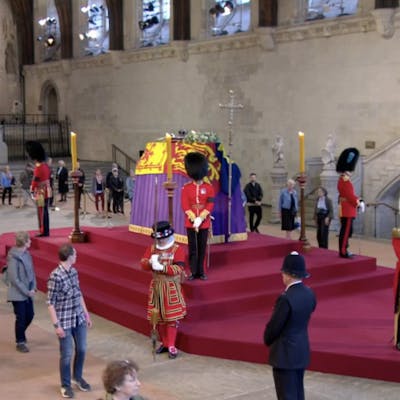 Westminster Hall- a dramatic national ceremonial space , steeped in significance