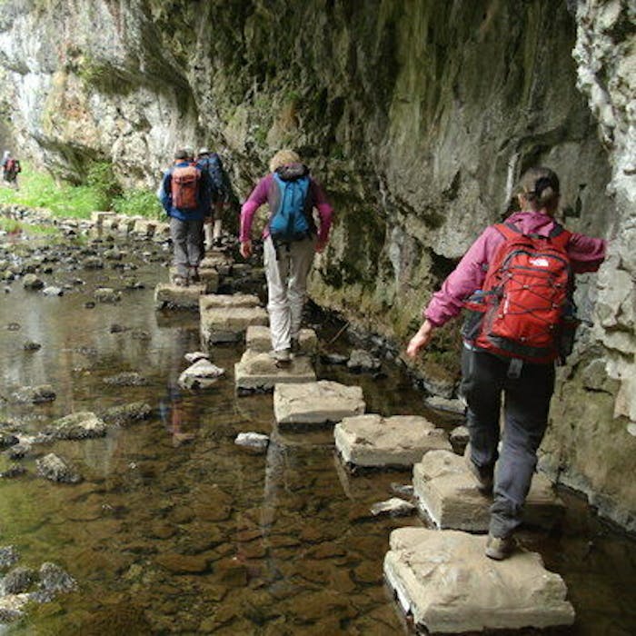 The Chee Dale stepping stones in the Peak District National Park