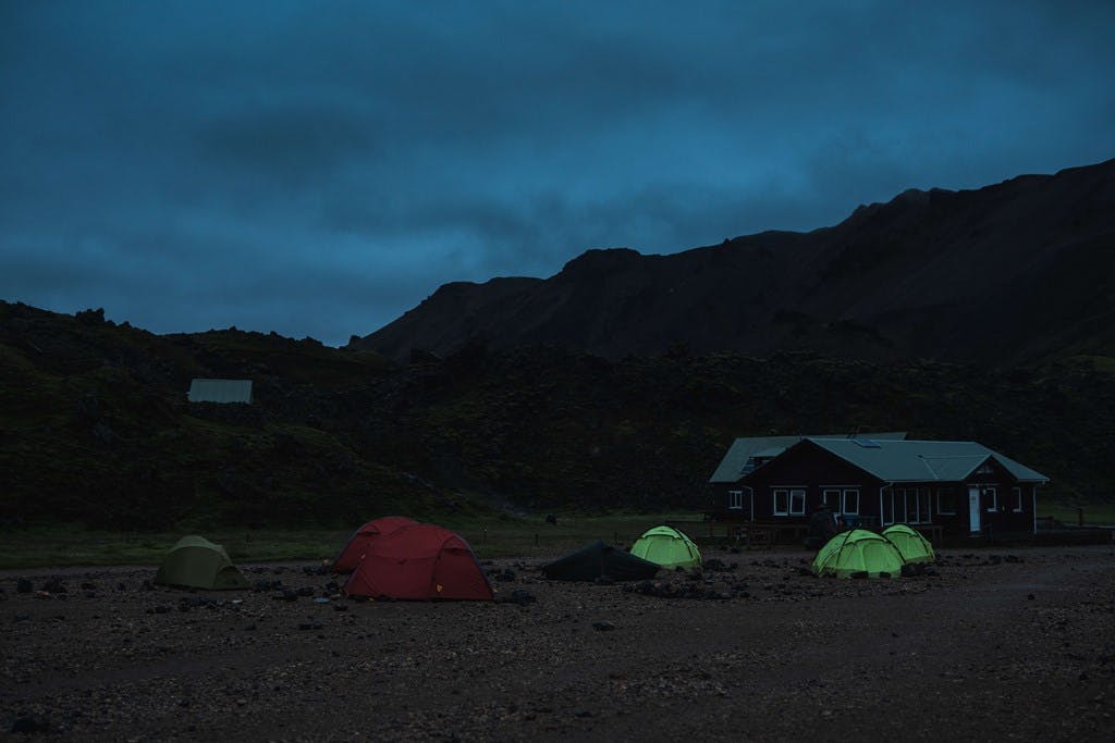 Campsite at dusk