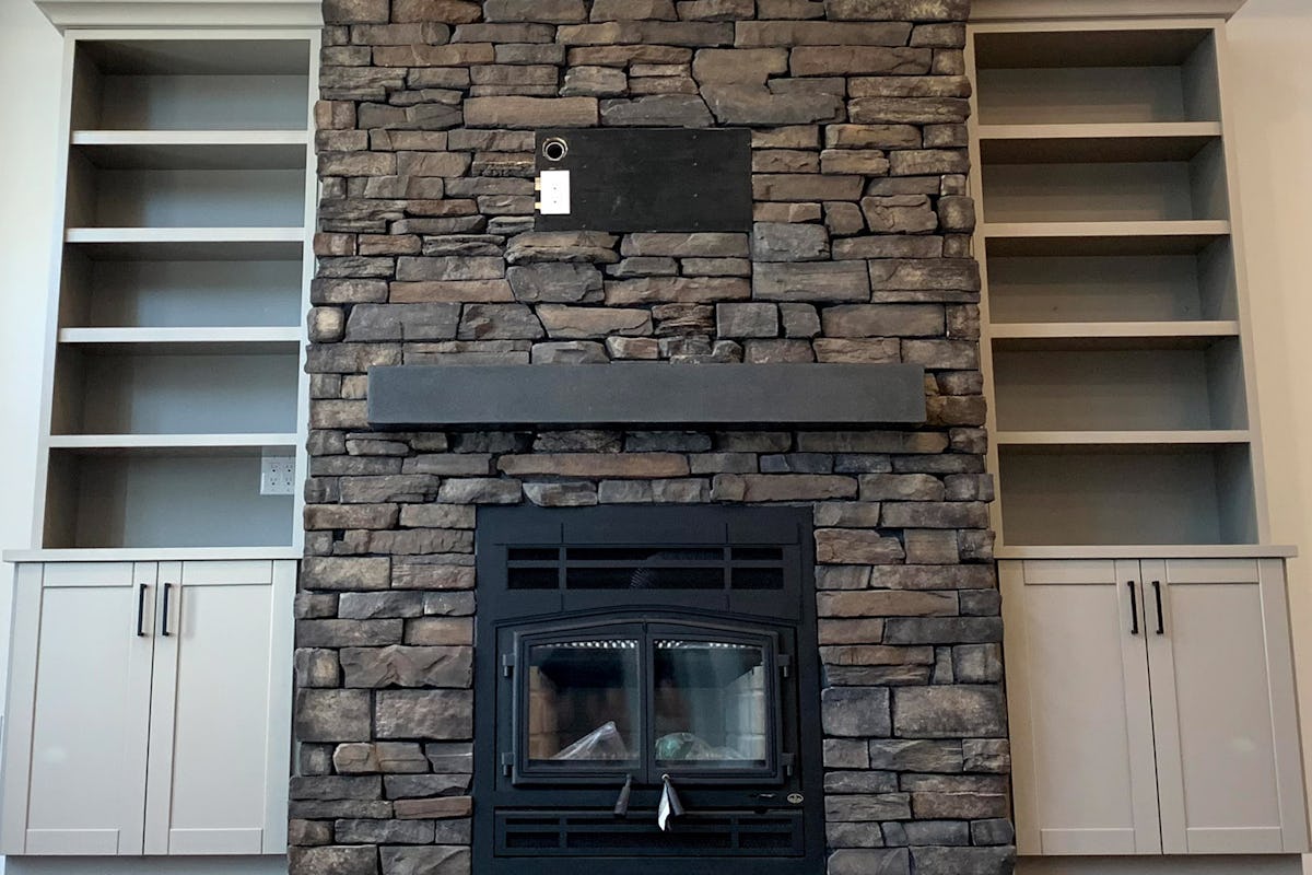 pre built home fireplace