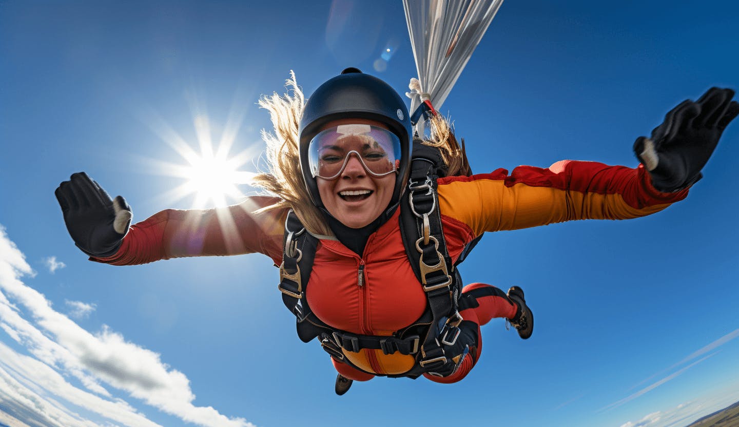 femme en saut en parachute