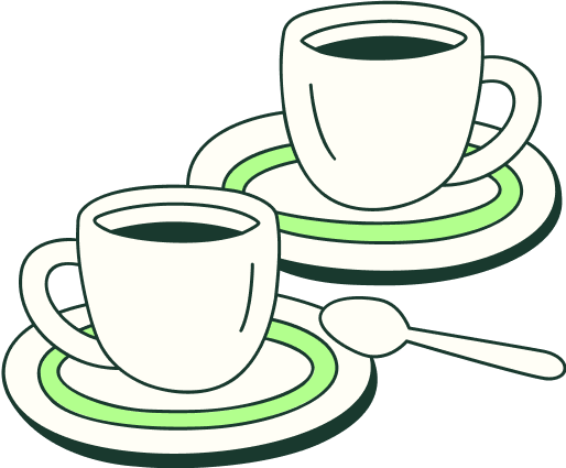illustration 2 tasses de café Skarlett