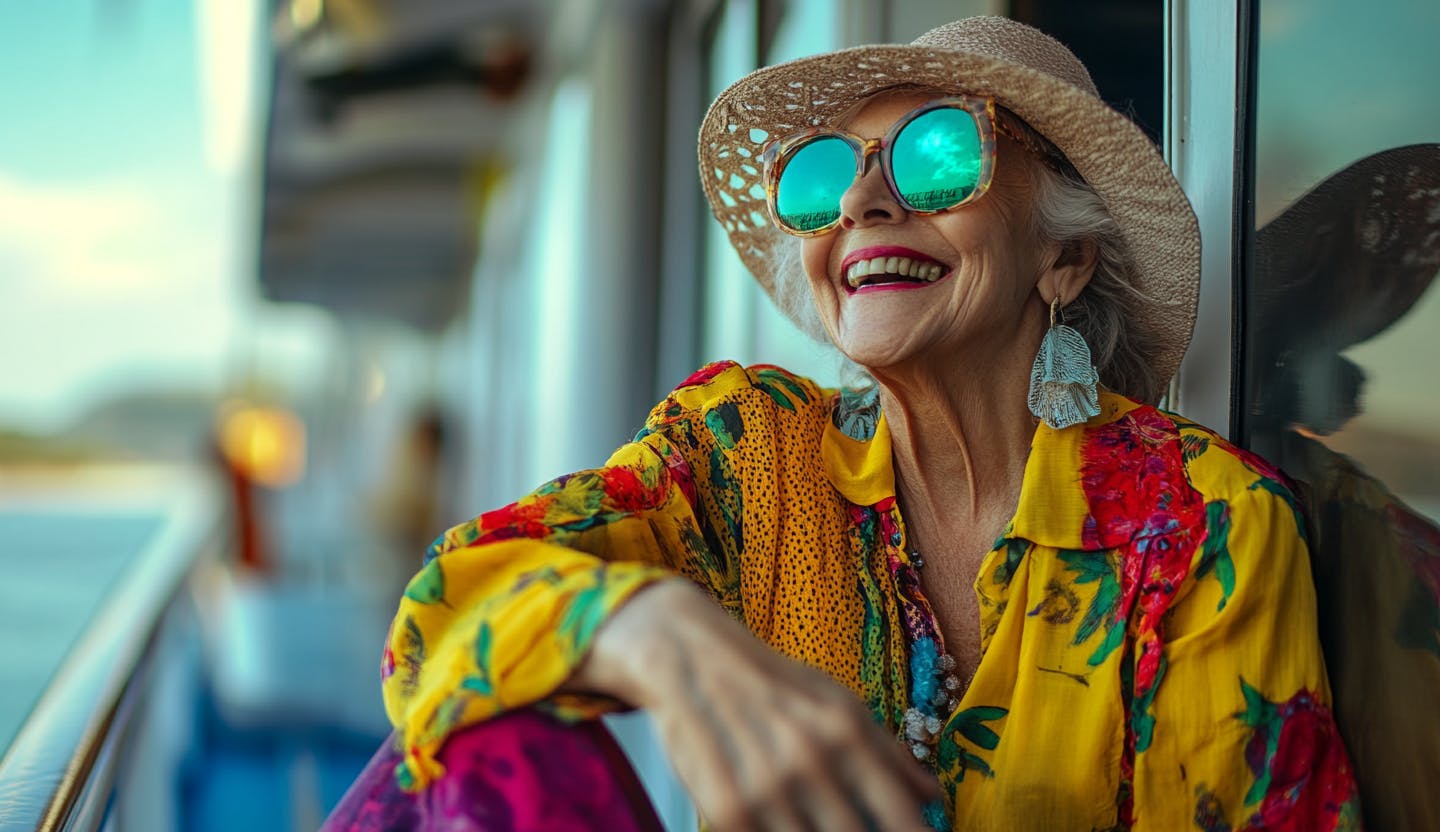 femme heureuse sur un bateau

