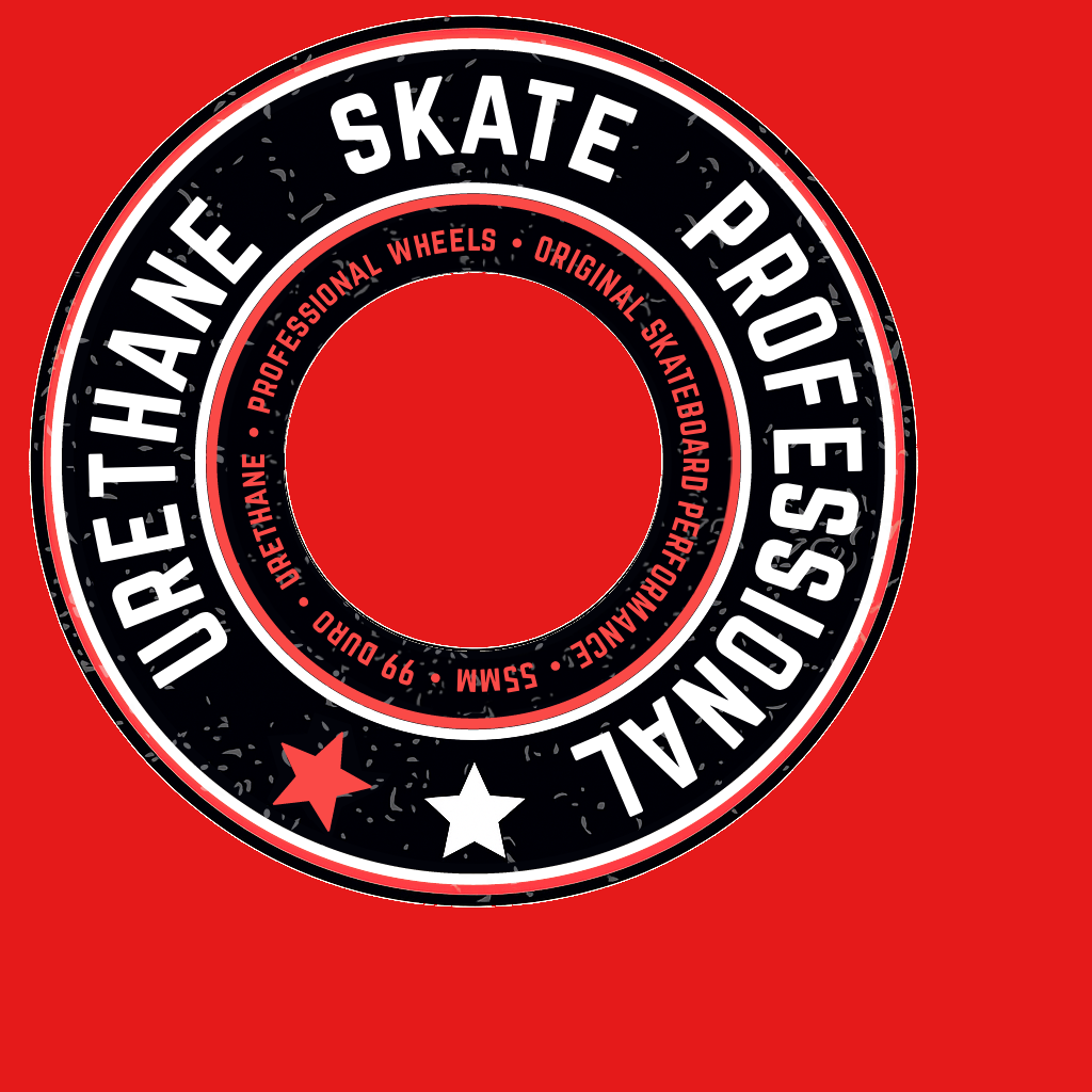 Red coloured skateboard wheels