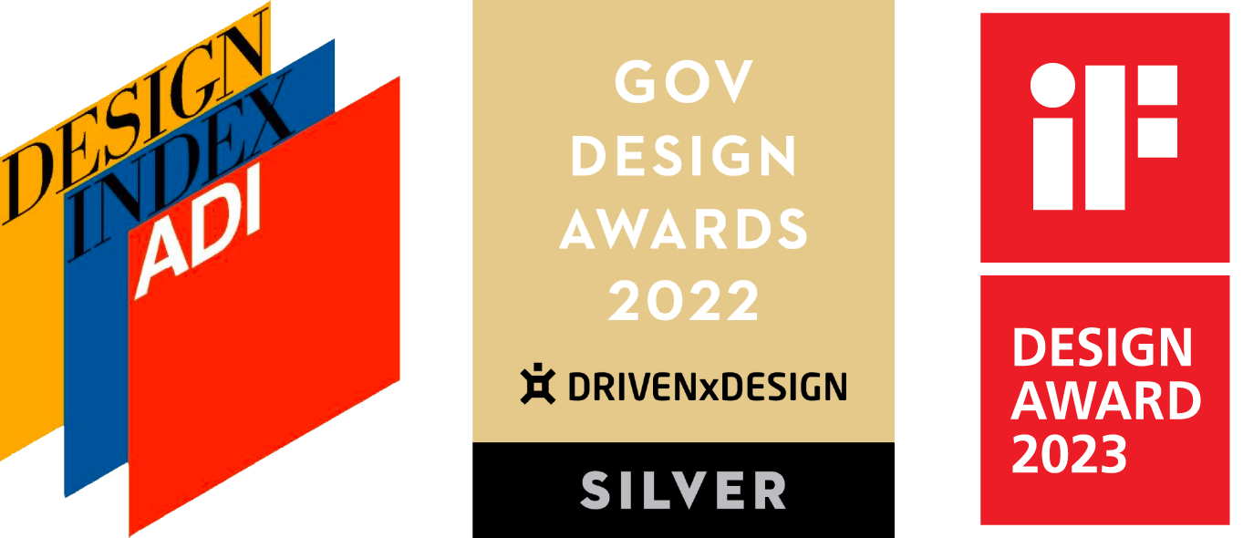 Design Index Adi, Gov Design and IF Design logo's awards.