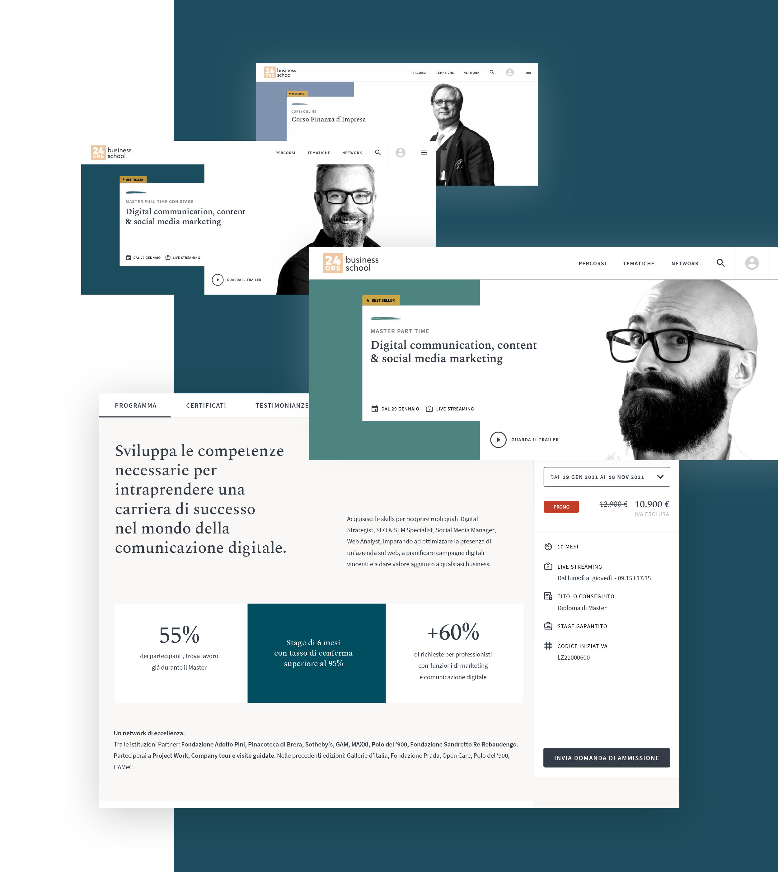 Educational offering designed according to a modular and scalable grid.