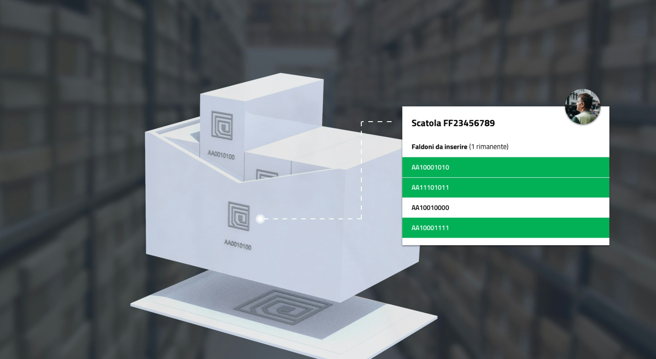 Sketchin - Gli archivi pubblici italiani del futuro saranno super efficienti - I faldoni da trasferire sono inseriti nell'area di imballaggio intelligente 