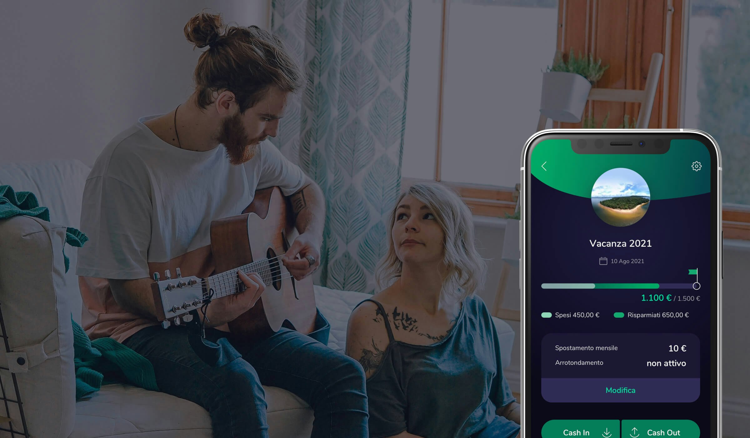 Interface view of your savings on Flowe App