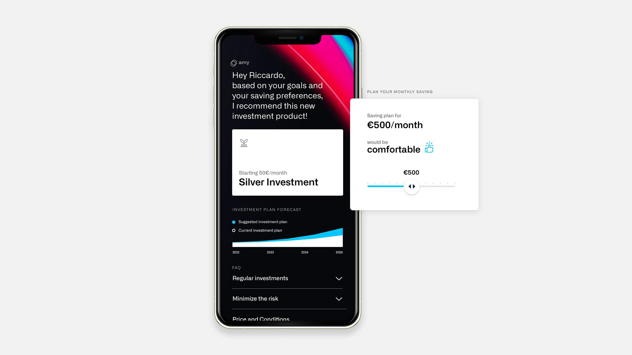 Mobile display of investment tips
