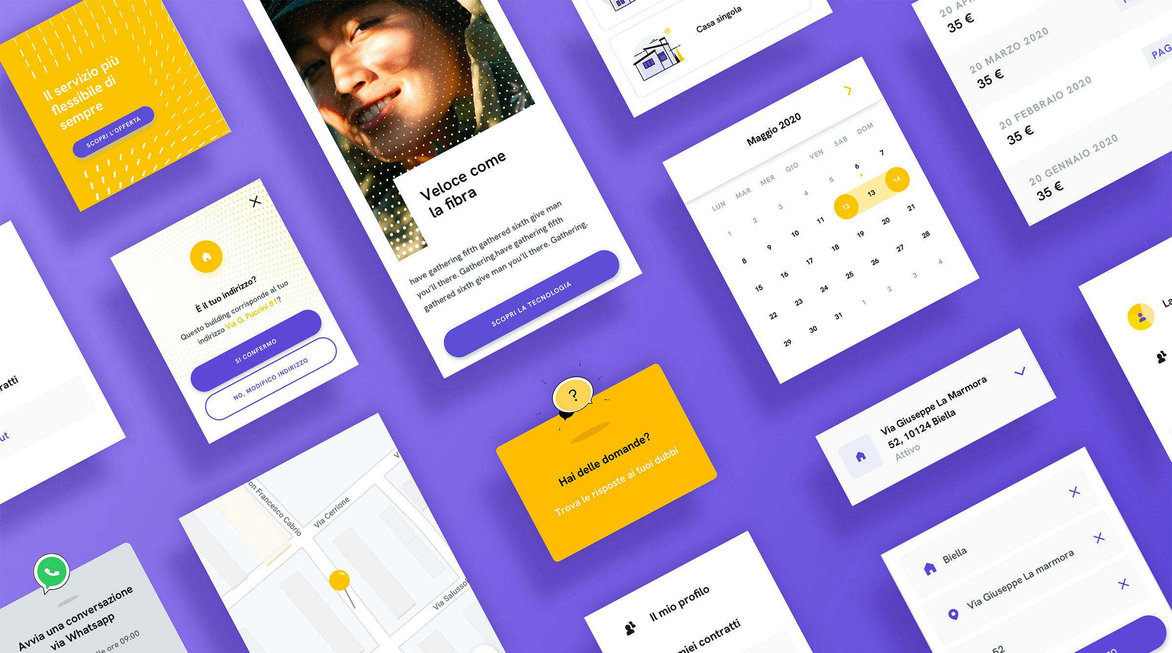 UI detail of the service, totally flexible and tailored to the customer's needs.