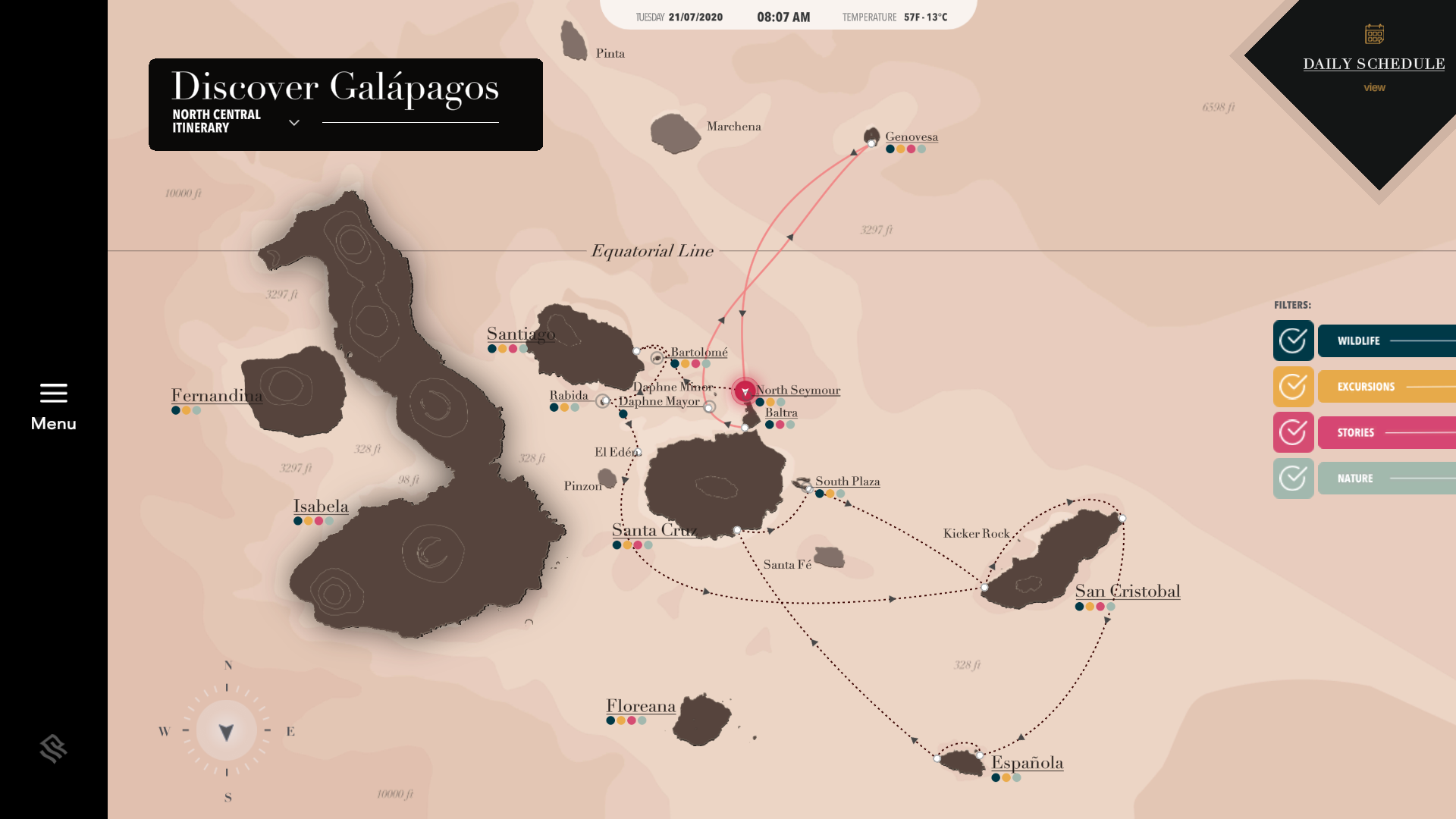 Sketchin - Case - Silversea Silver Origin Galapagos Islands - UI digital display interface