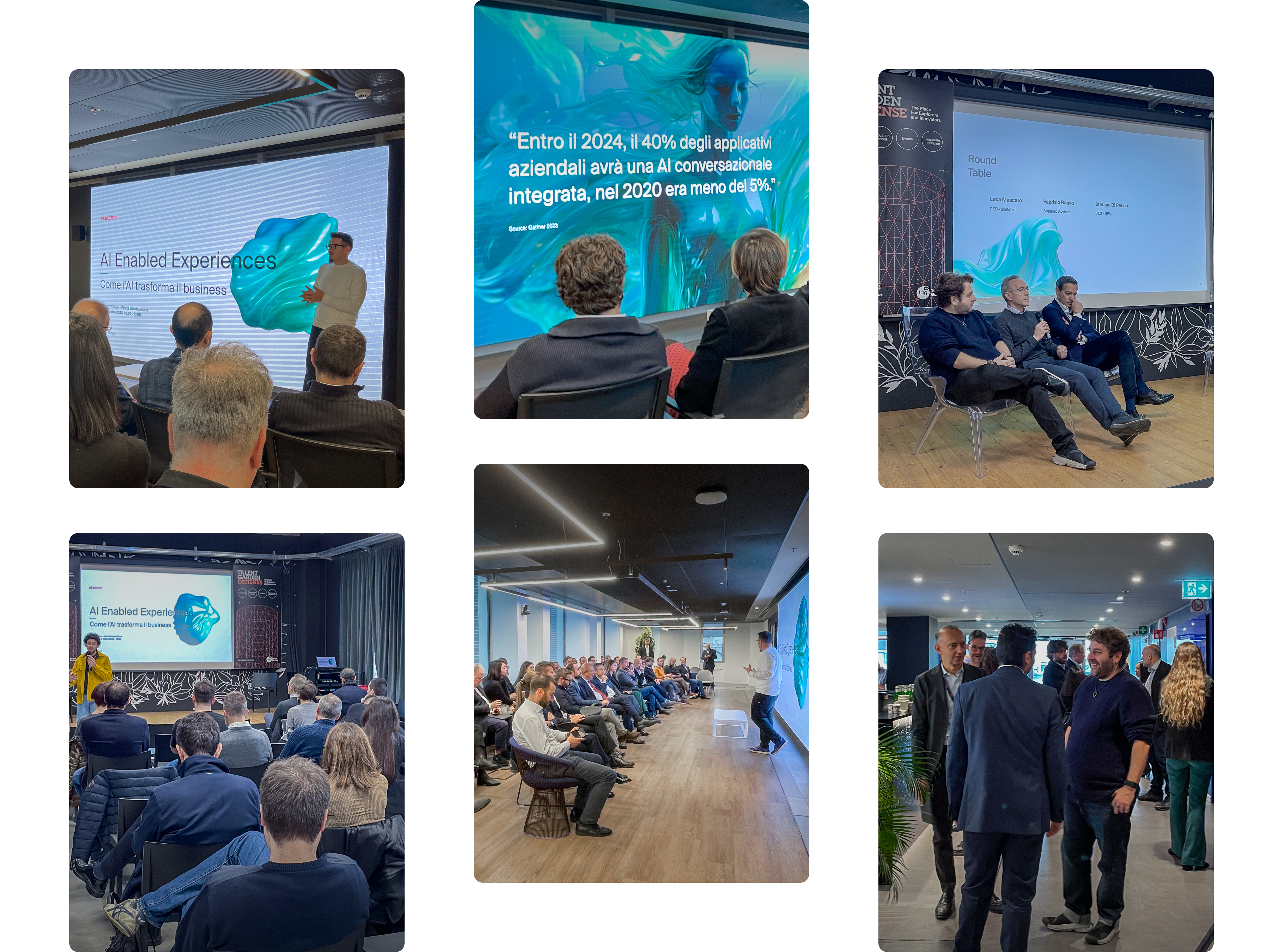 a composition of photos from our past events on AI enabled experiences