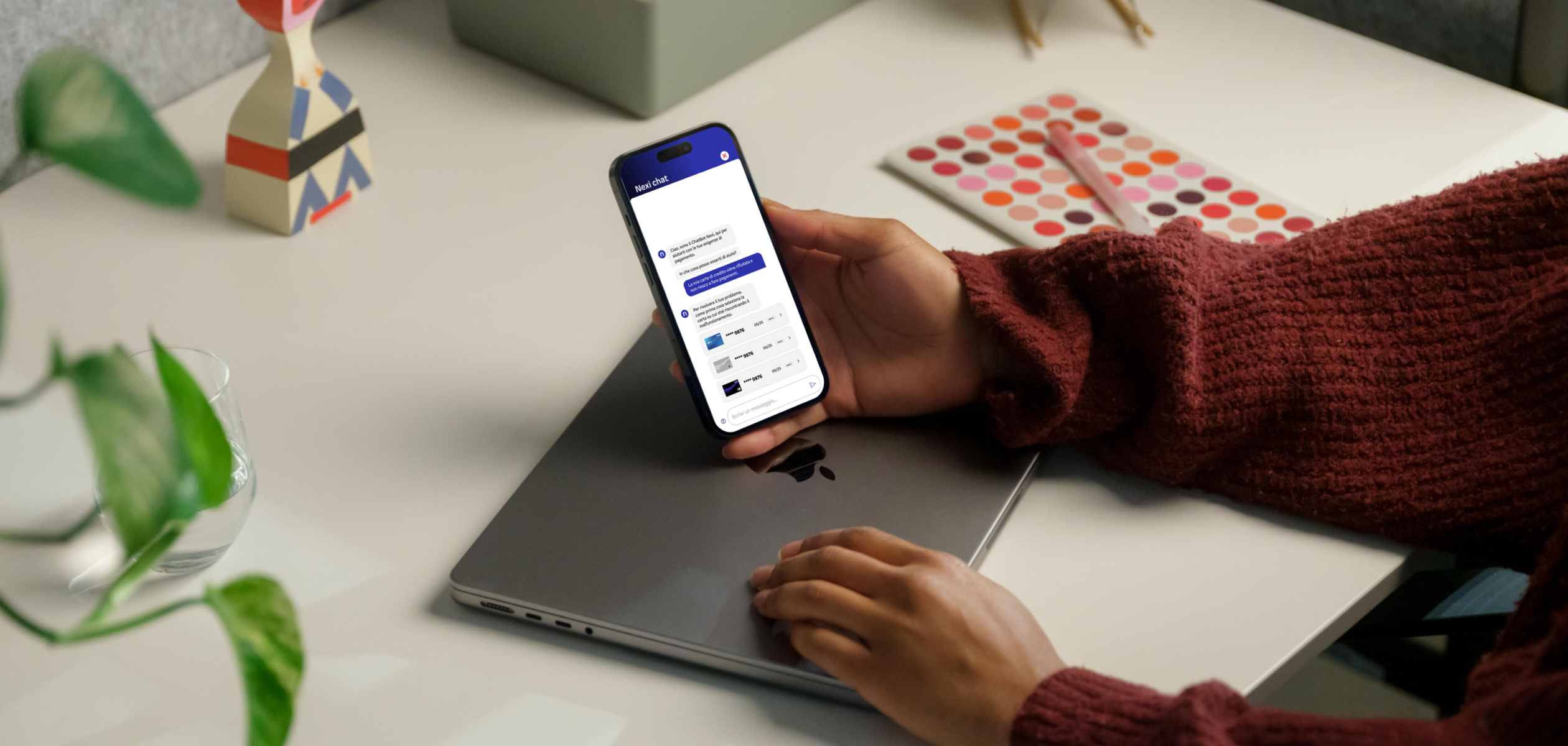 Demonstration of Nexi Chatbot on a smartphone.