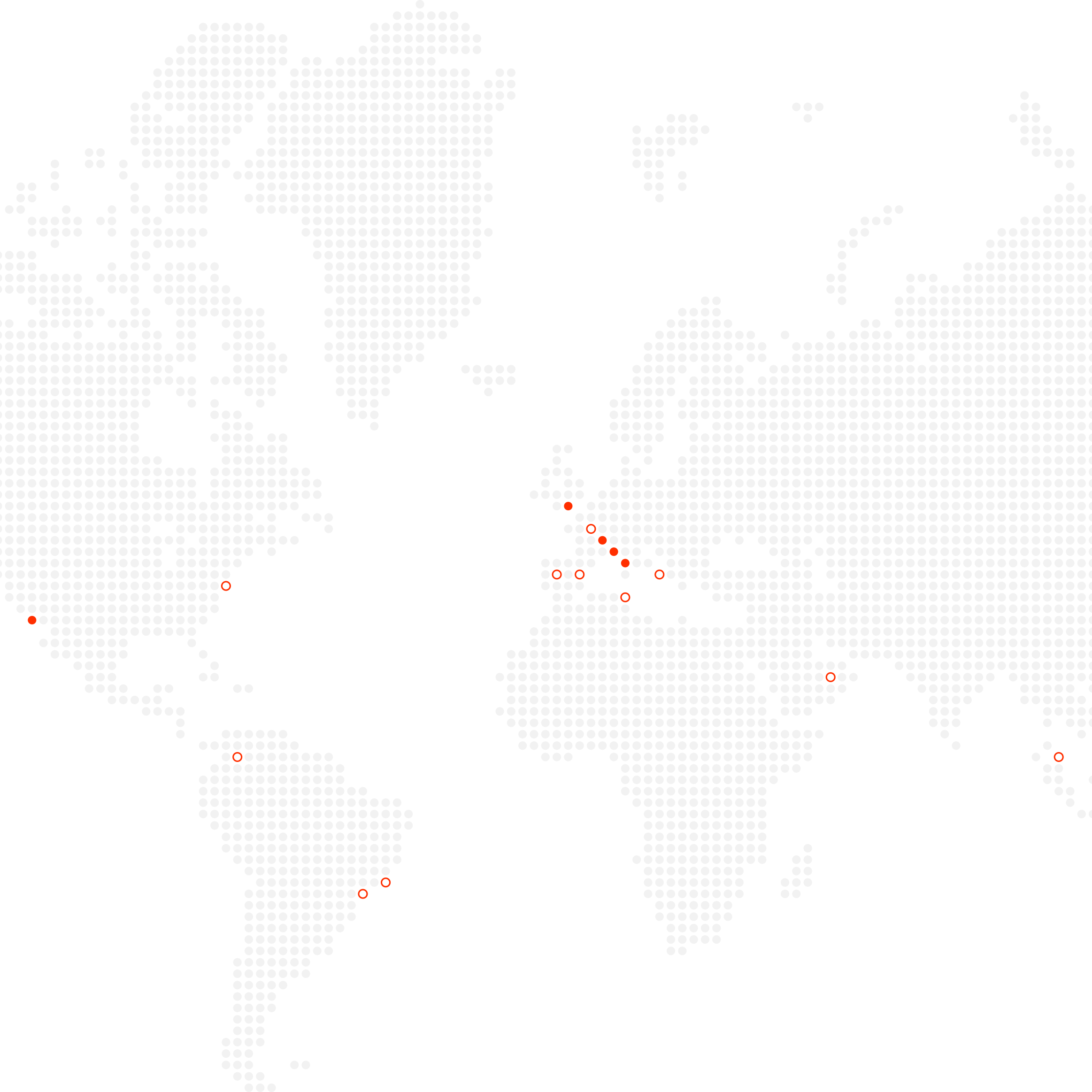 A world map showing Sketchin's studios and outposts.