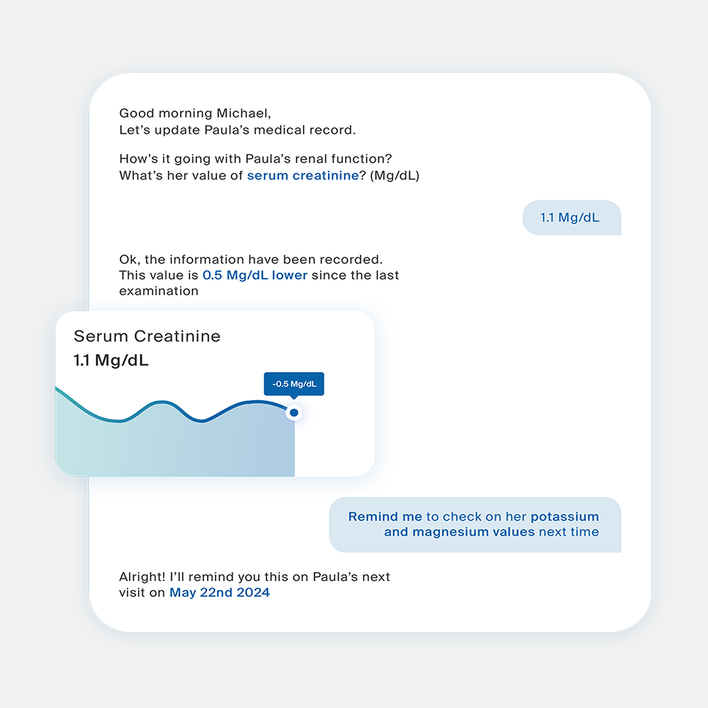 Schermata di una conversazione con chatbot.