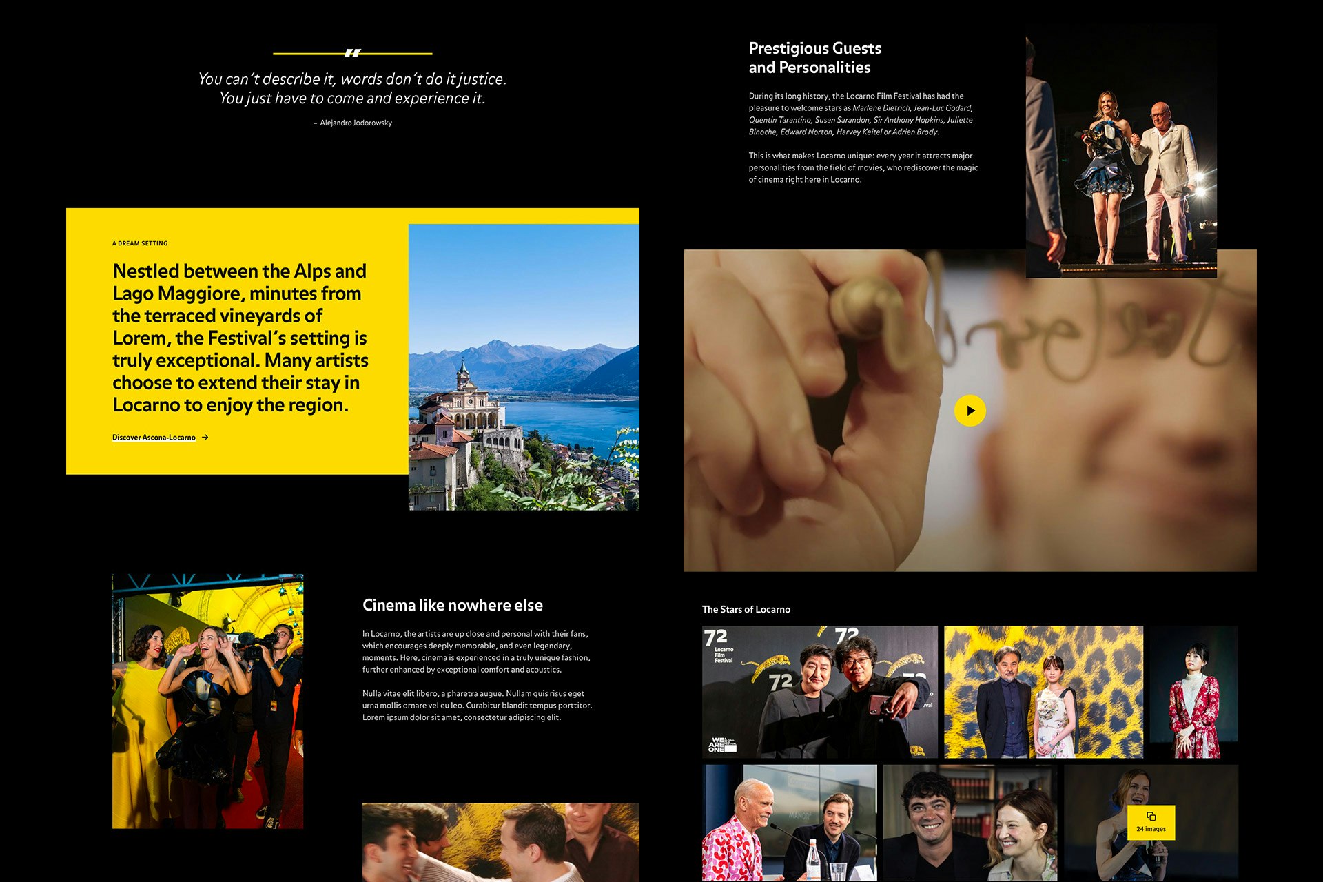 Photo collection during the Locarno Film Festival event