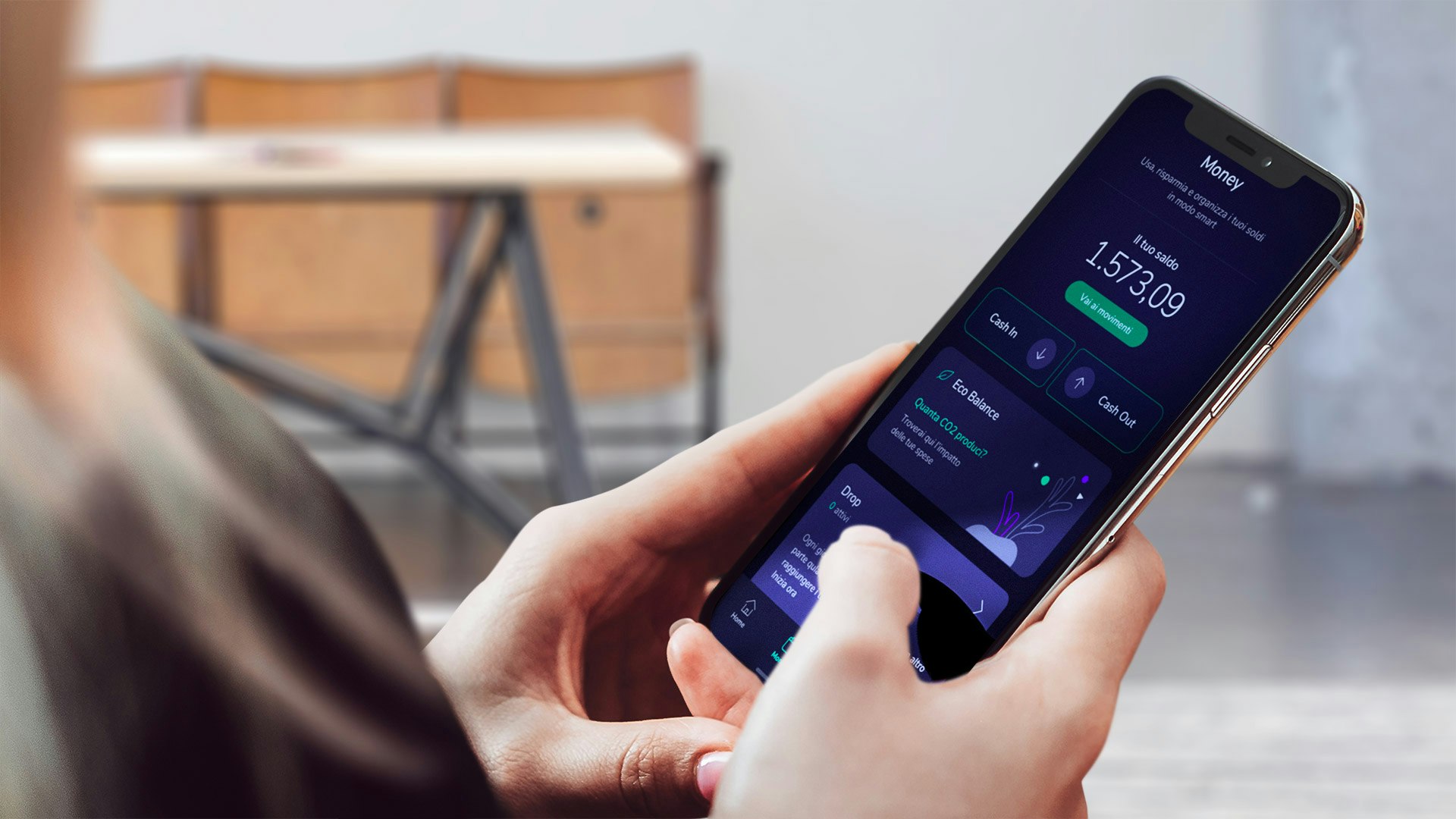 Servizi Sketchin, Experience design - Interfaccia Flowe app mobile, offre nuovi servizi oltre il banking e nuove esperienze che consentono di pianificare il proprio futuro