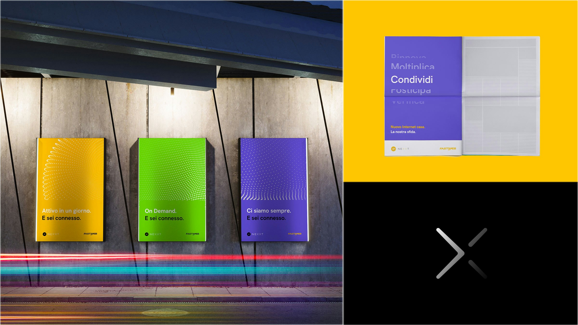 Graphic representation on posters of the friendly tone of voice of NeXXt