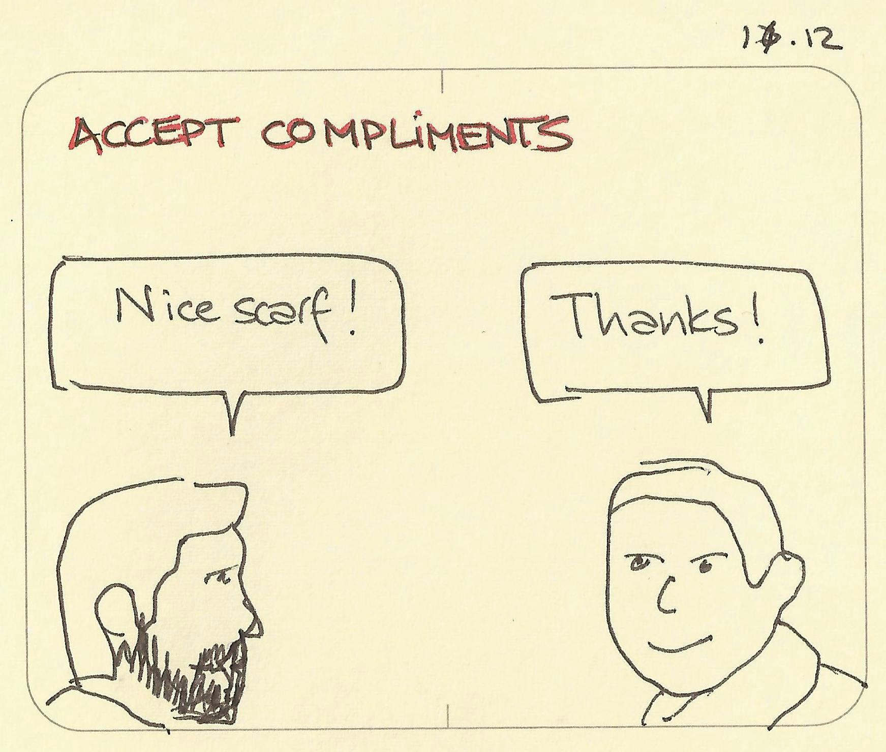 Accept compliments - Sketchplanations