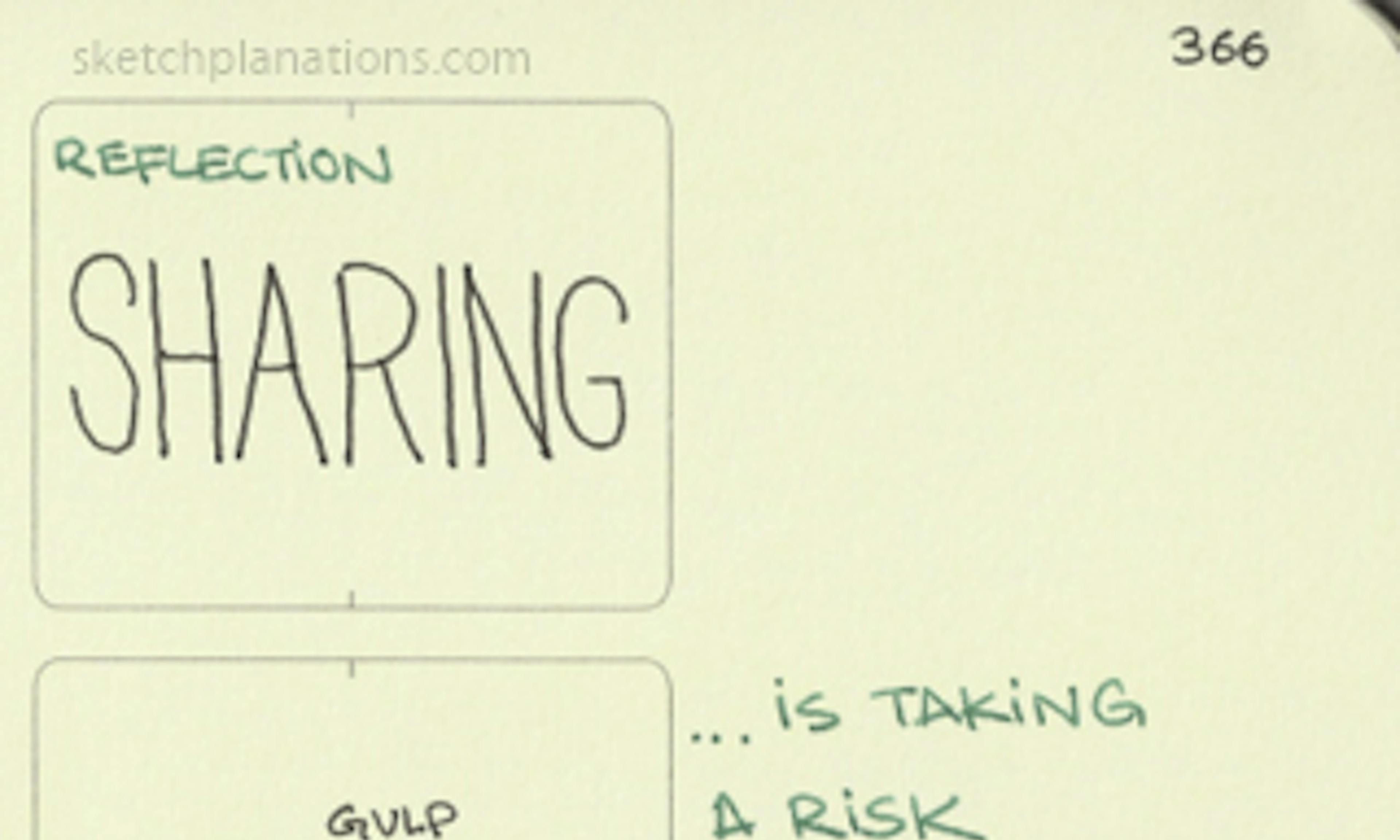The benefits of sharing your work in public showing the risk you take and that it increase quality and provides unexpected benefits