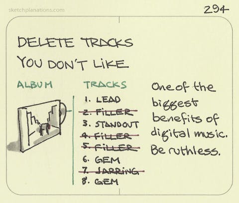 Delete tracks you don’t like - Sketchplanations
