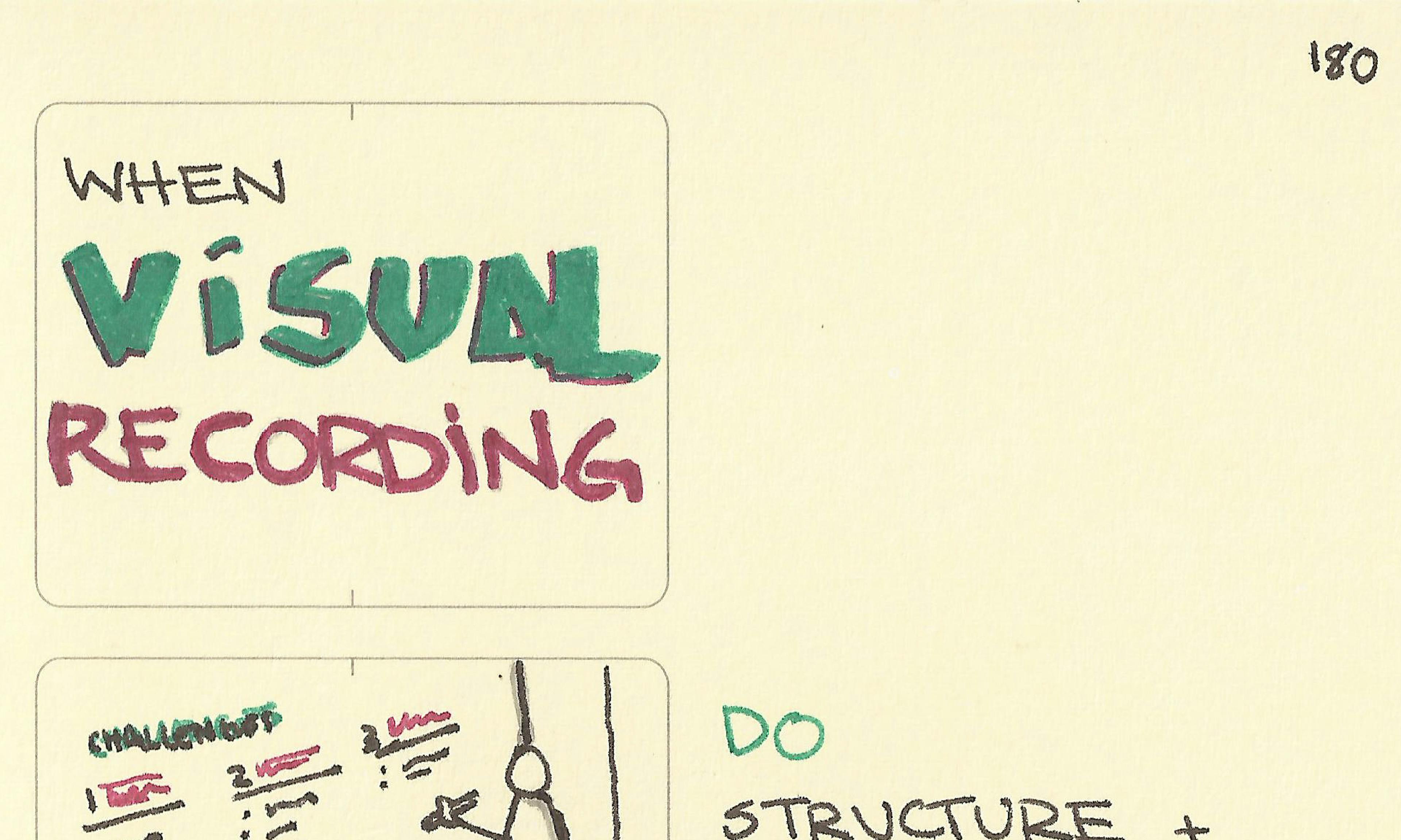 Tips for visual recording: structure and organise information, write big and don't change people's words