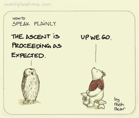 How to speak plainly: Winnie-the-Pooh simplifies Owl's Owl Speak
