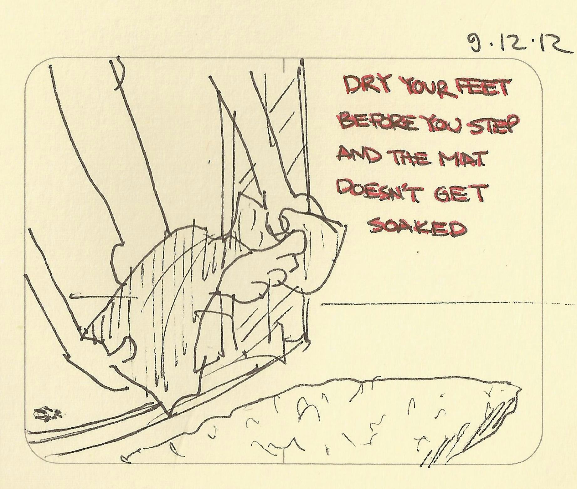 Dry your feet first - Sketchplanations