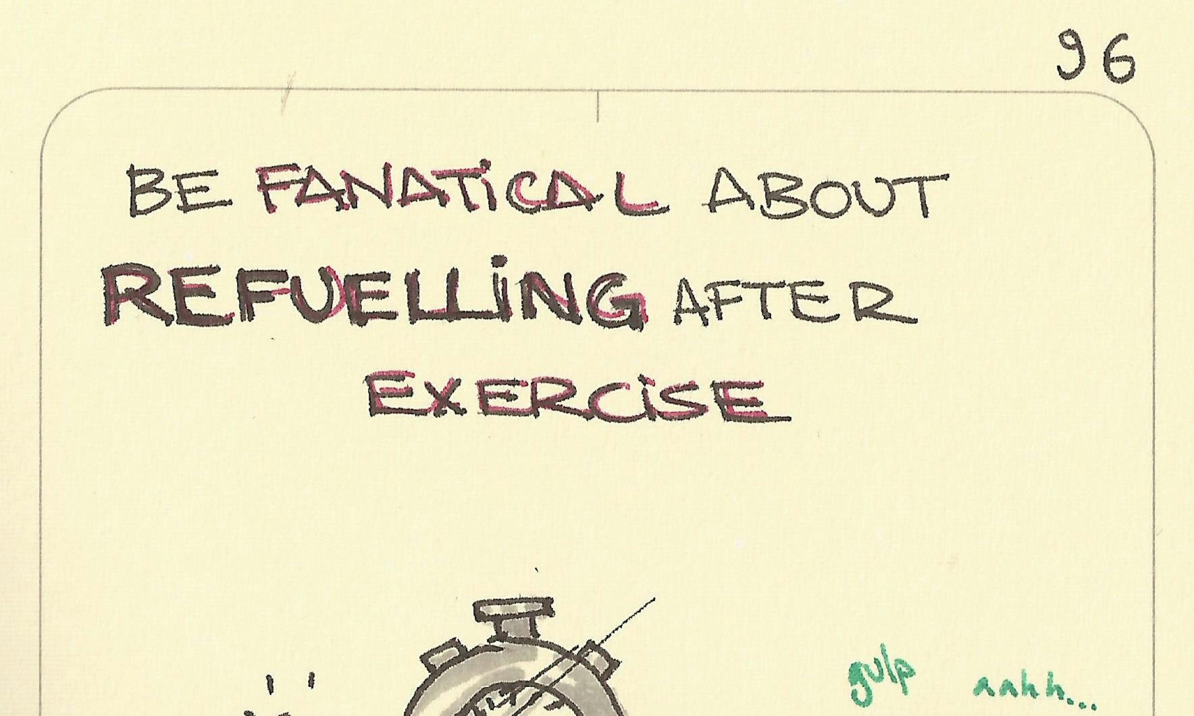 Be fanatical about refuelling after exercise