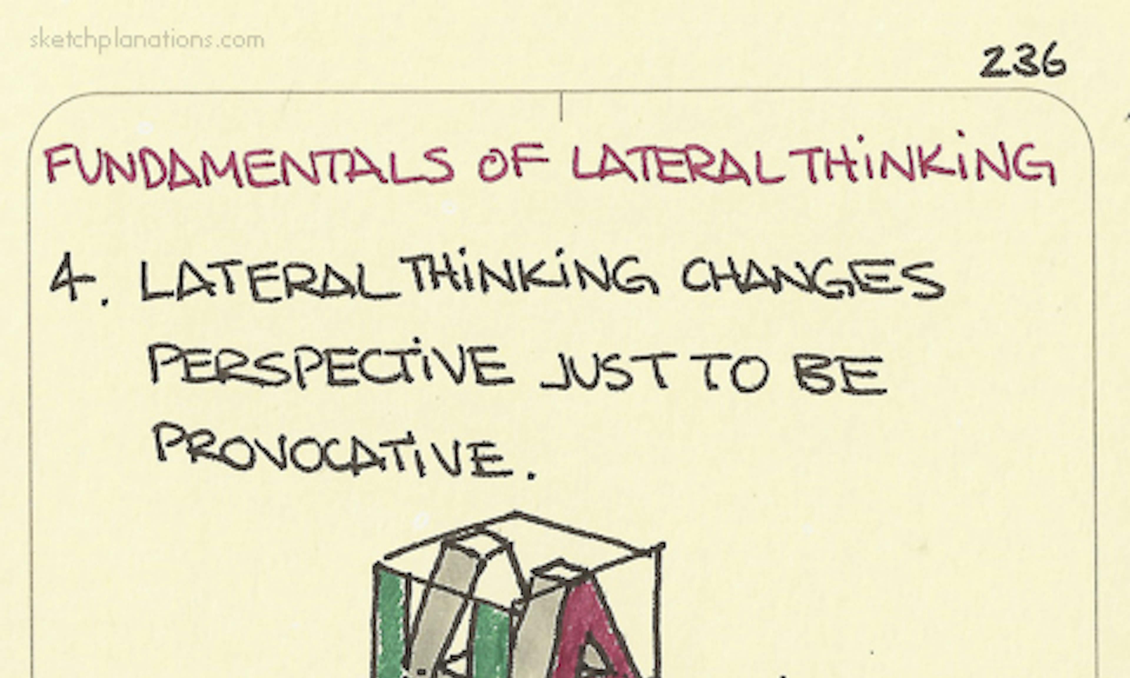 Lateral thinking changes perspective just to be provocative