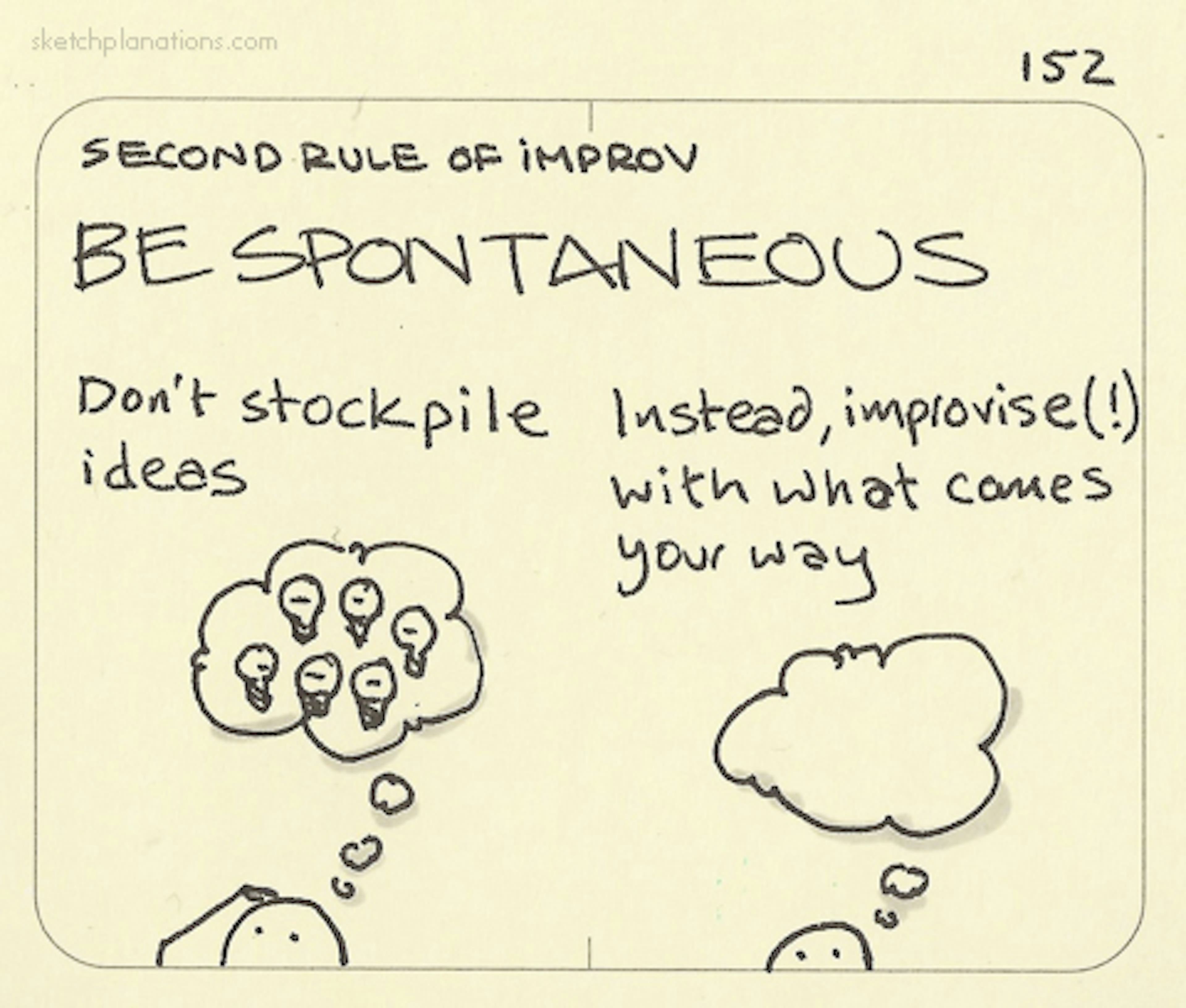 Second rule of improv: Be spontaneous - Sketchplanations