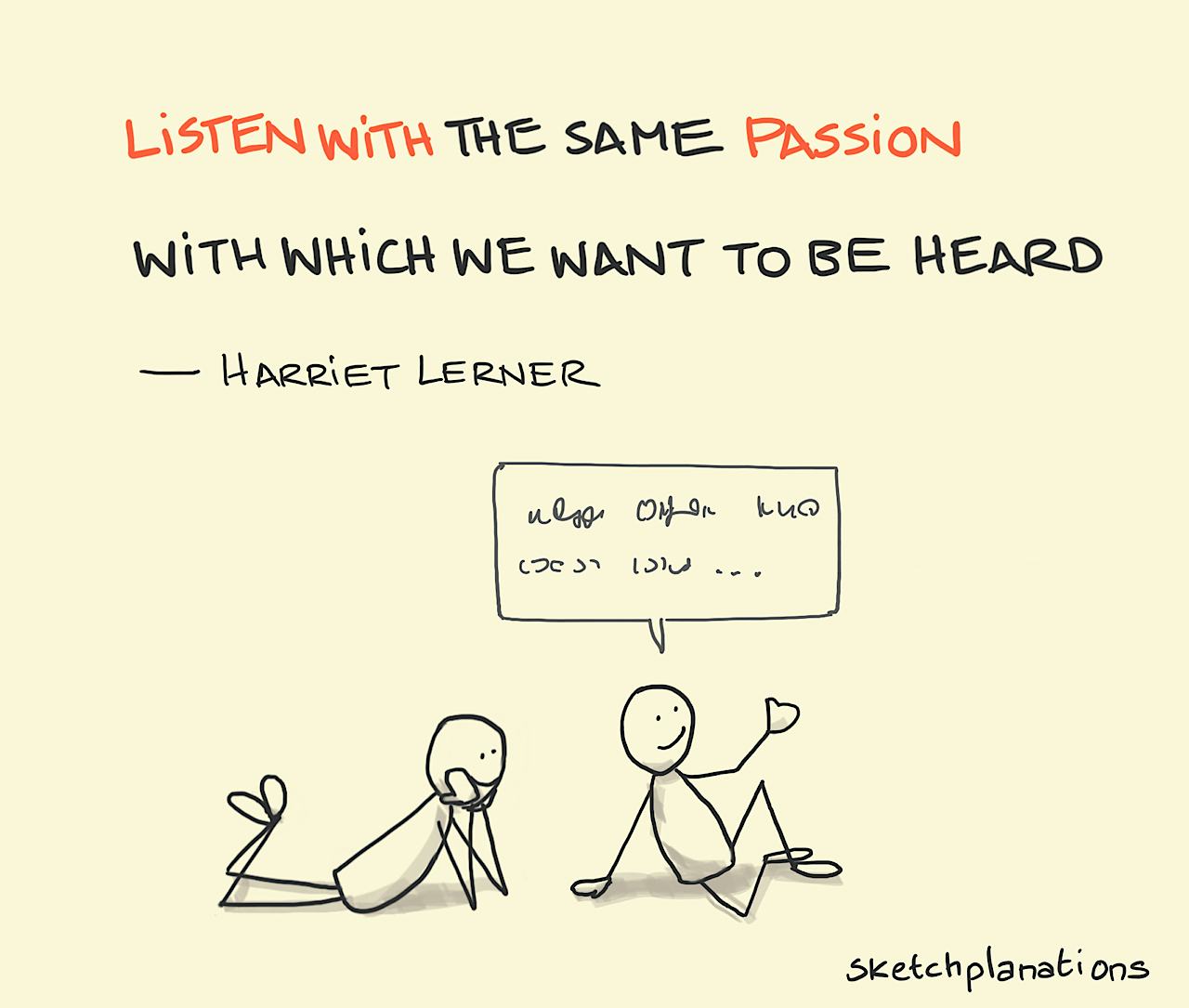 Listen with passion - Sketchplanations