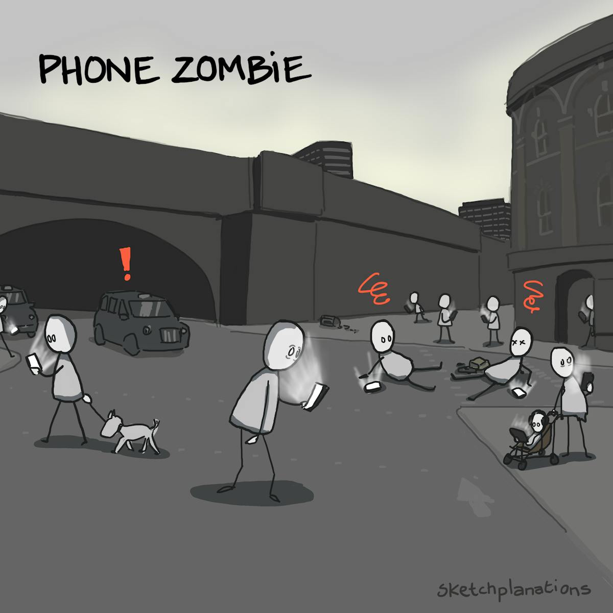 Phone zombie - Sketchplanations