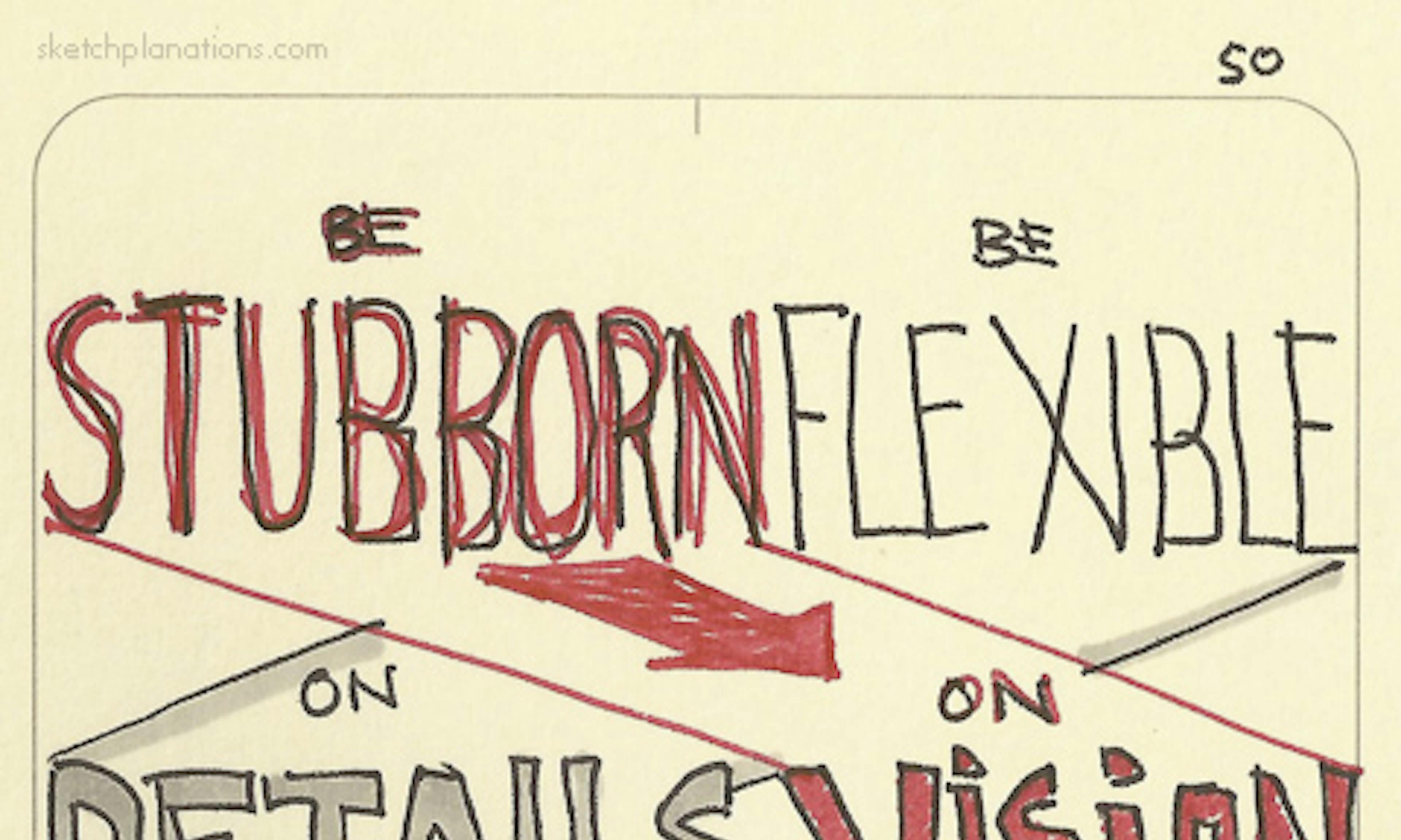 "Be stubborn on vision, be flexible on details" quote from Jeff Bezos