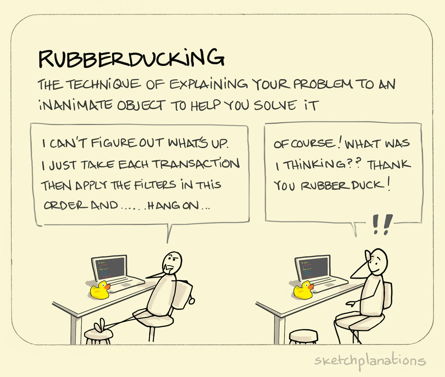 Rubberducking - Sketchplanations
