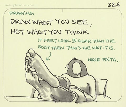 Draw what you see, not what you think - Sketchplanations