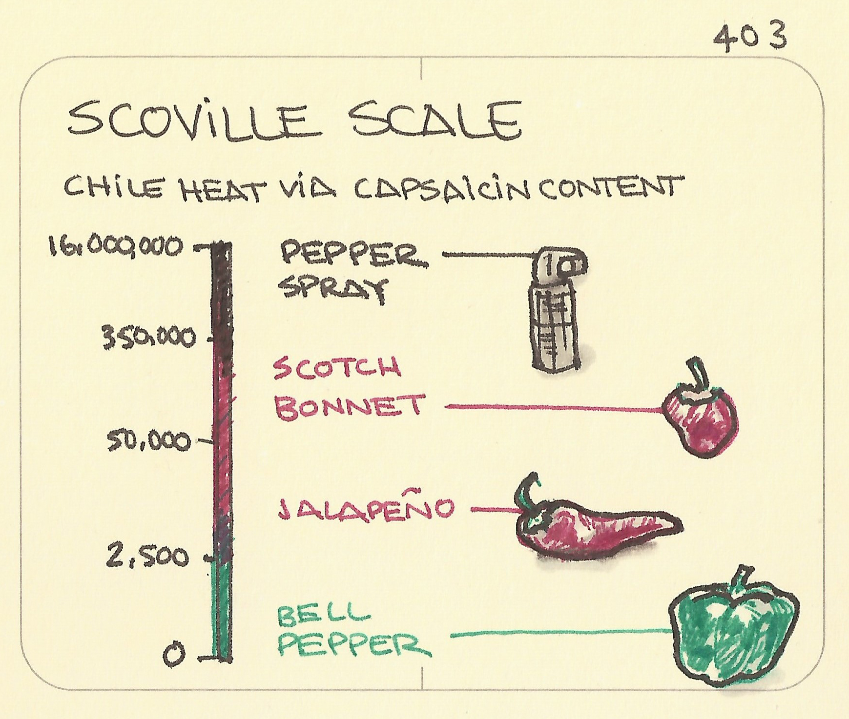 Scoville Scale: Chile Heat Via Capsaicin Content - Sketchplanations