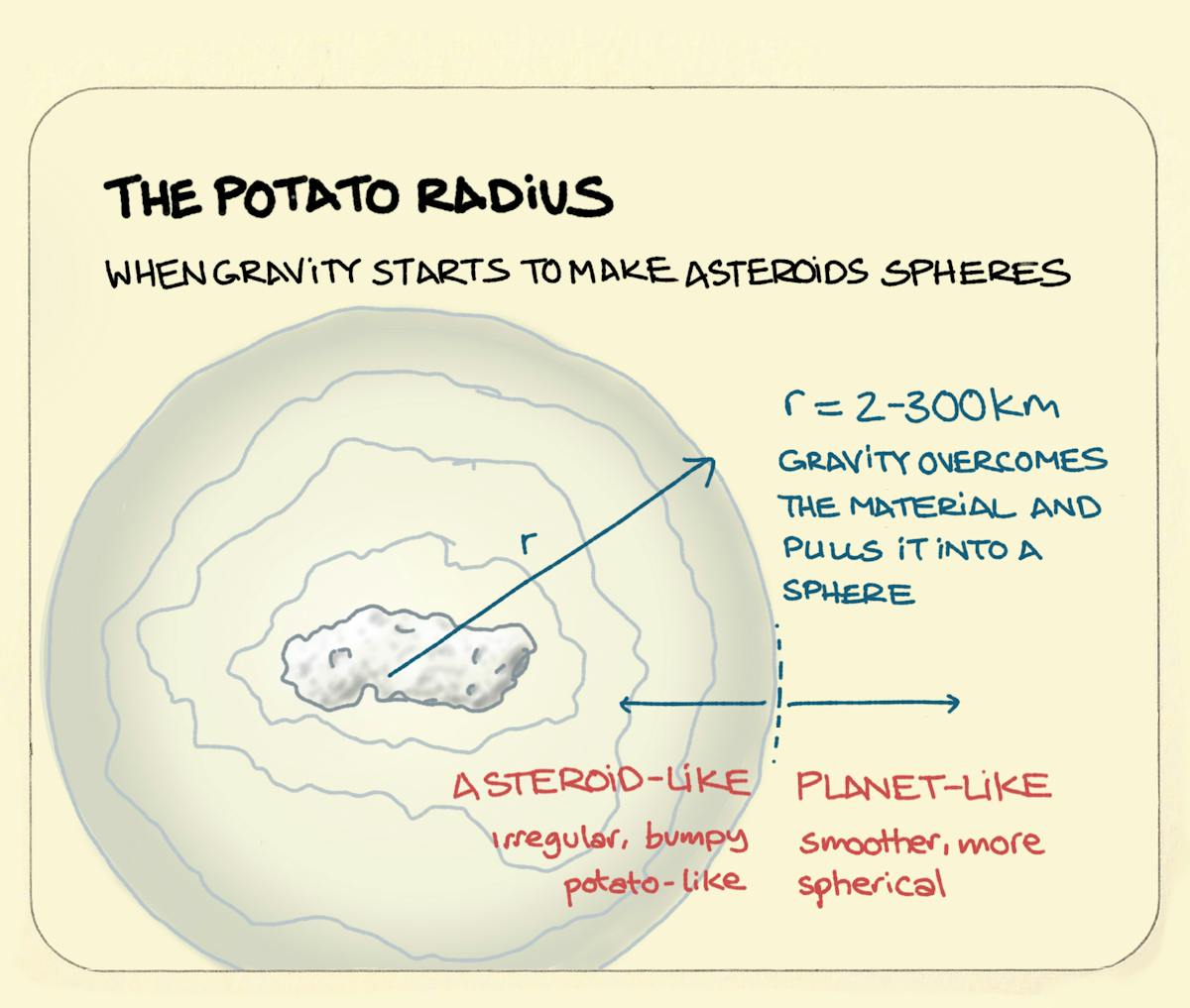 The potato radius - Sketchplanations