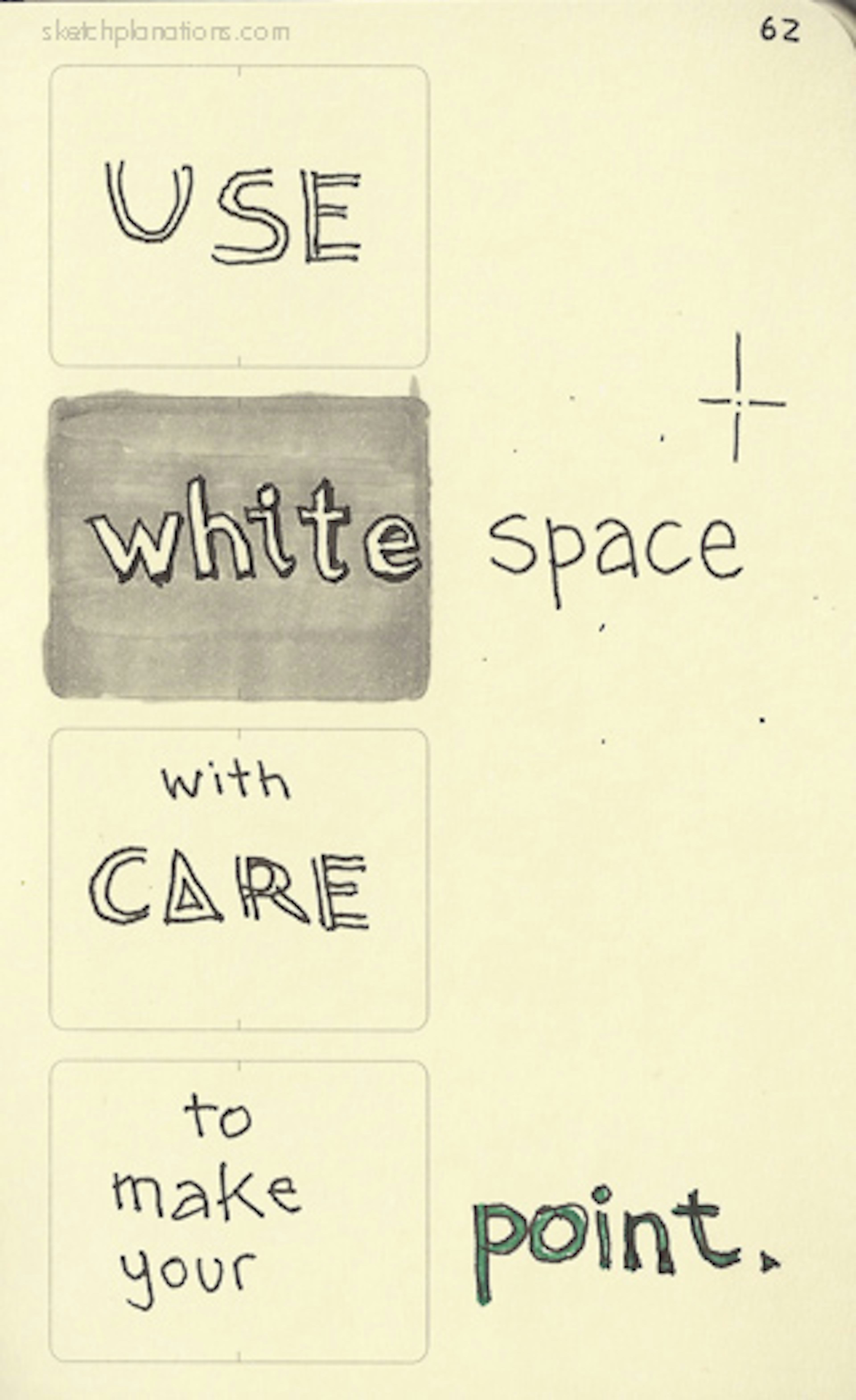 Use white space with care to make your point - Sketchplanations