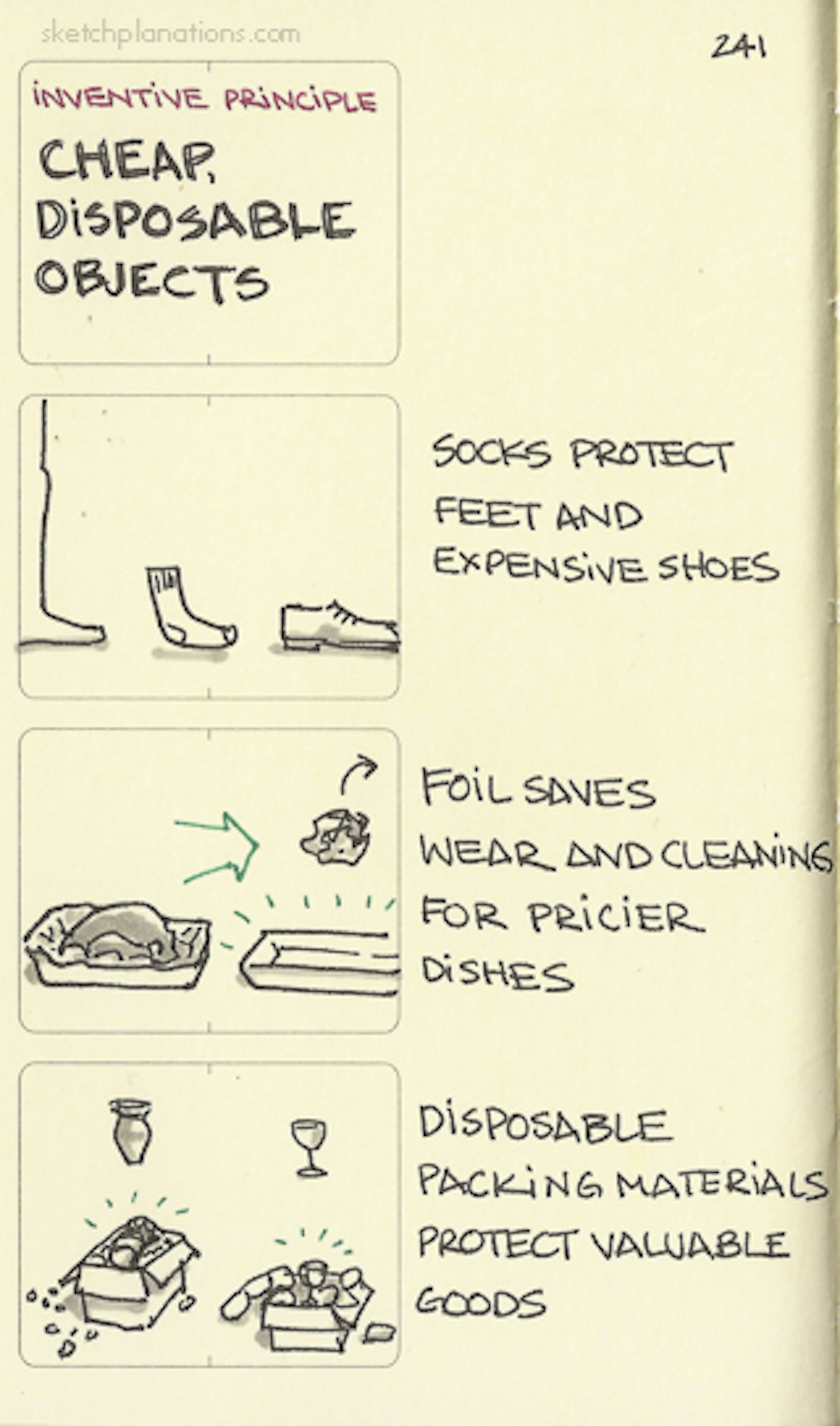 Cheap disposable objects - Sketchplanations