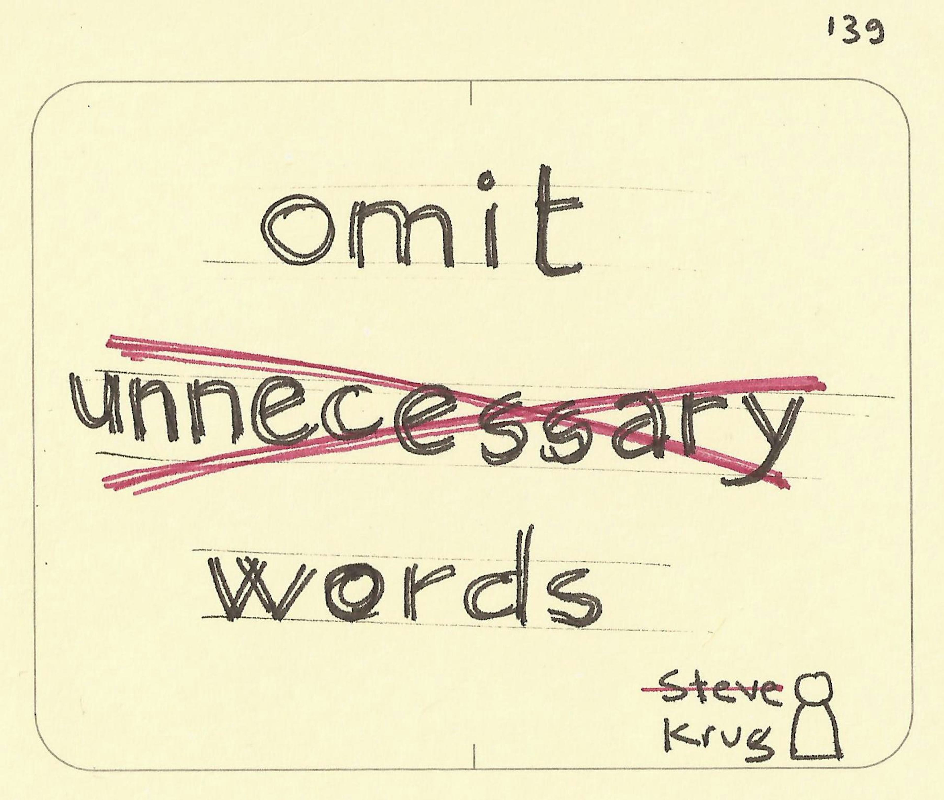 Omit unnecessary words - Sketchplanations